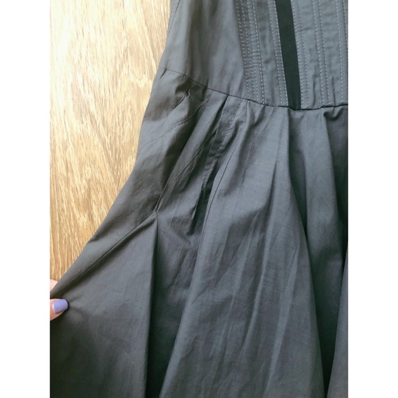 Zac Posen Gray Black Corset Bustier Dress SZ 8 6 - Picture 6 of 8